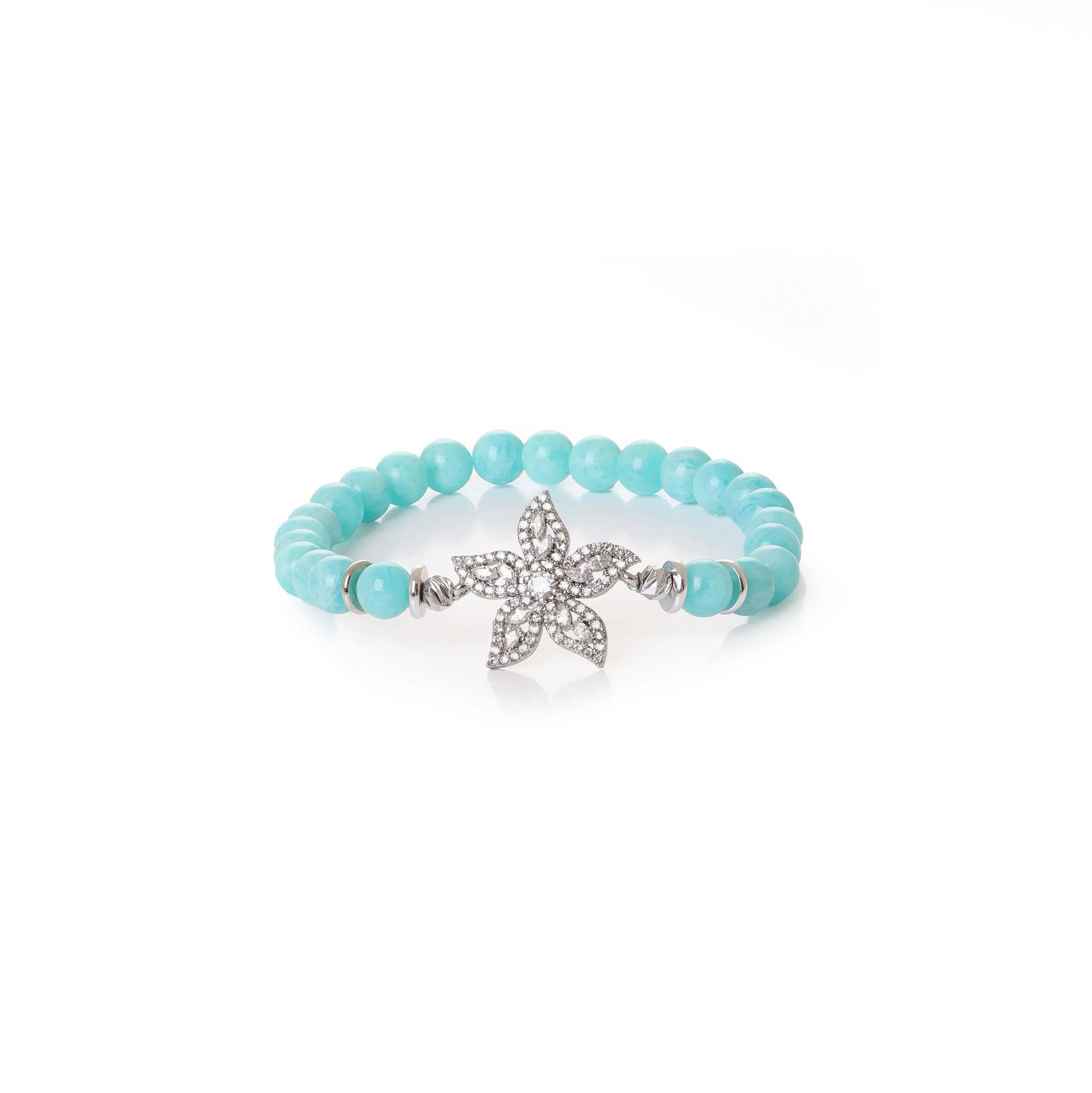 Amazonit Taşı Çiçek Bileklik