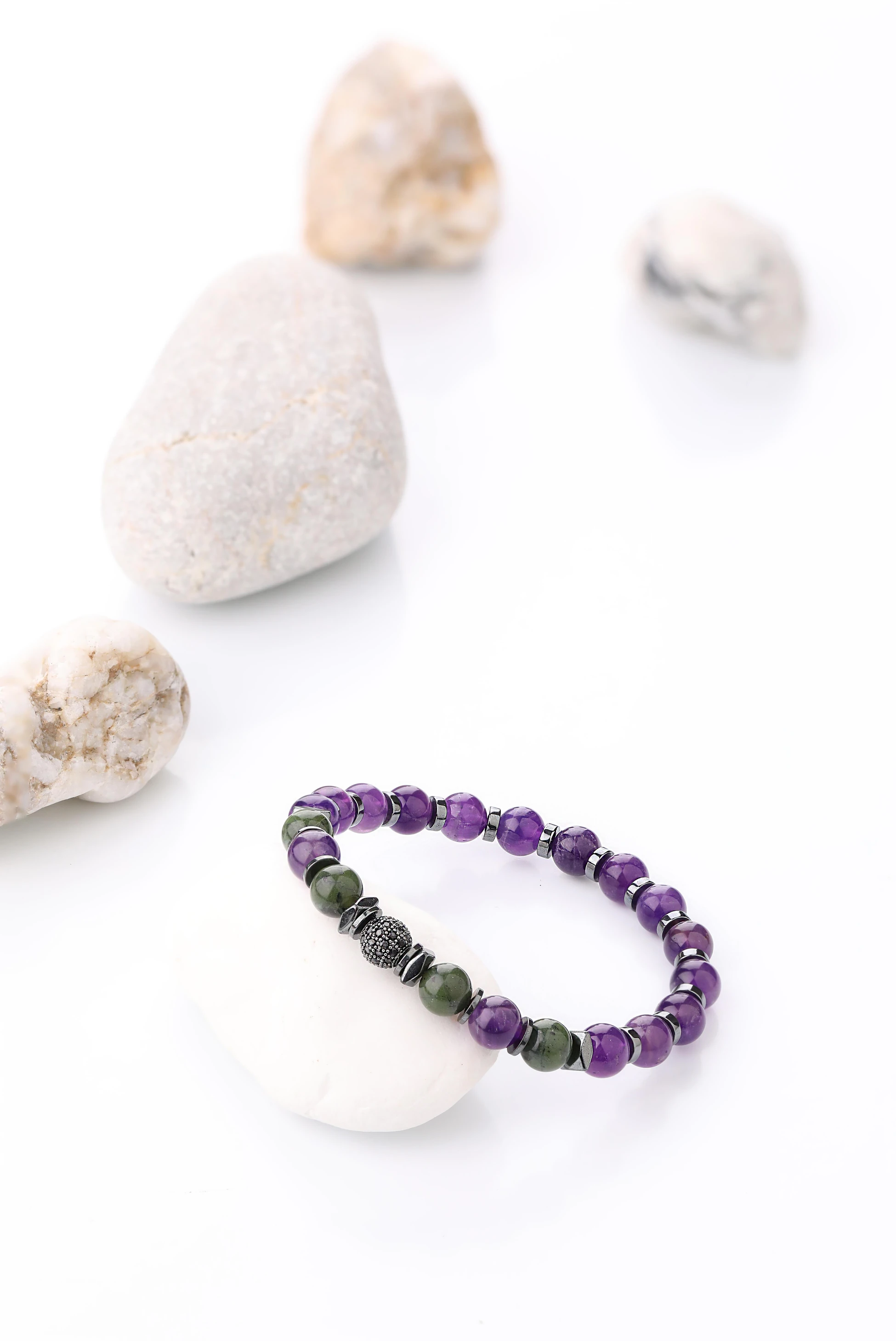 Ametist & Yeşim Erkek Bileklik