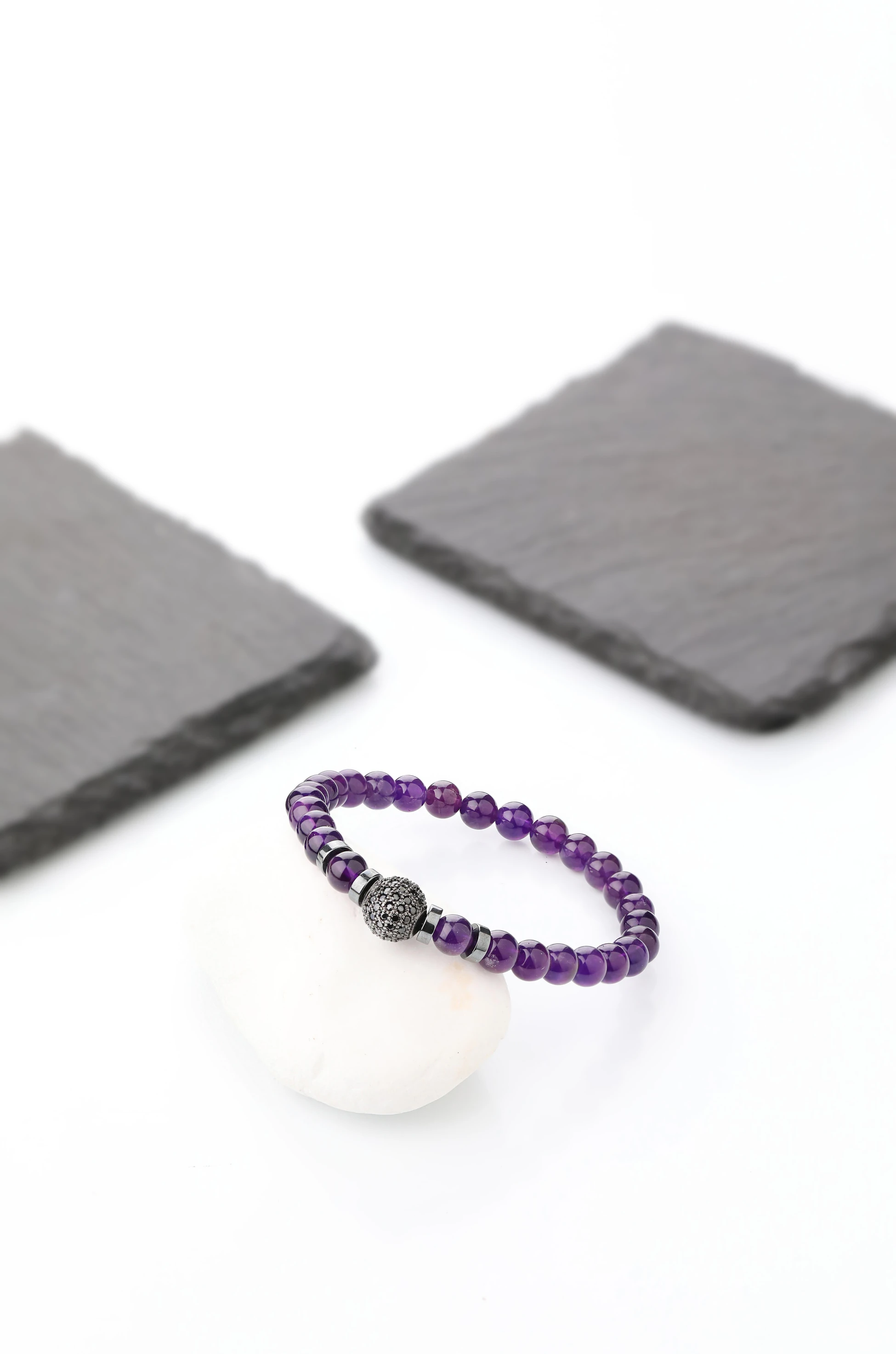 Ametist Taşı Erkek Bileklik