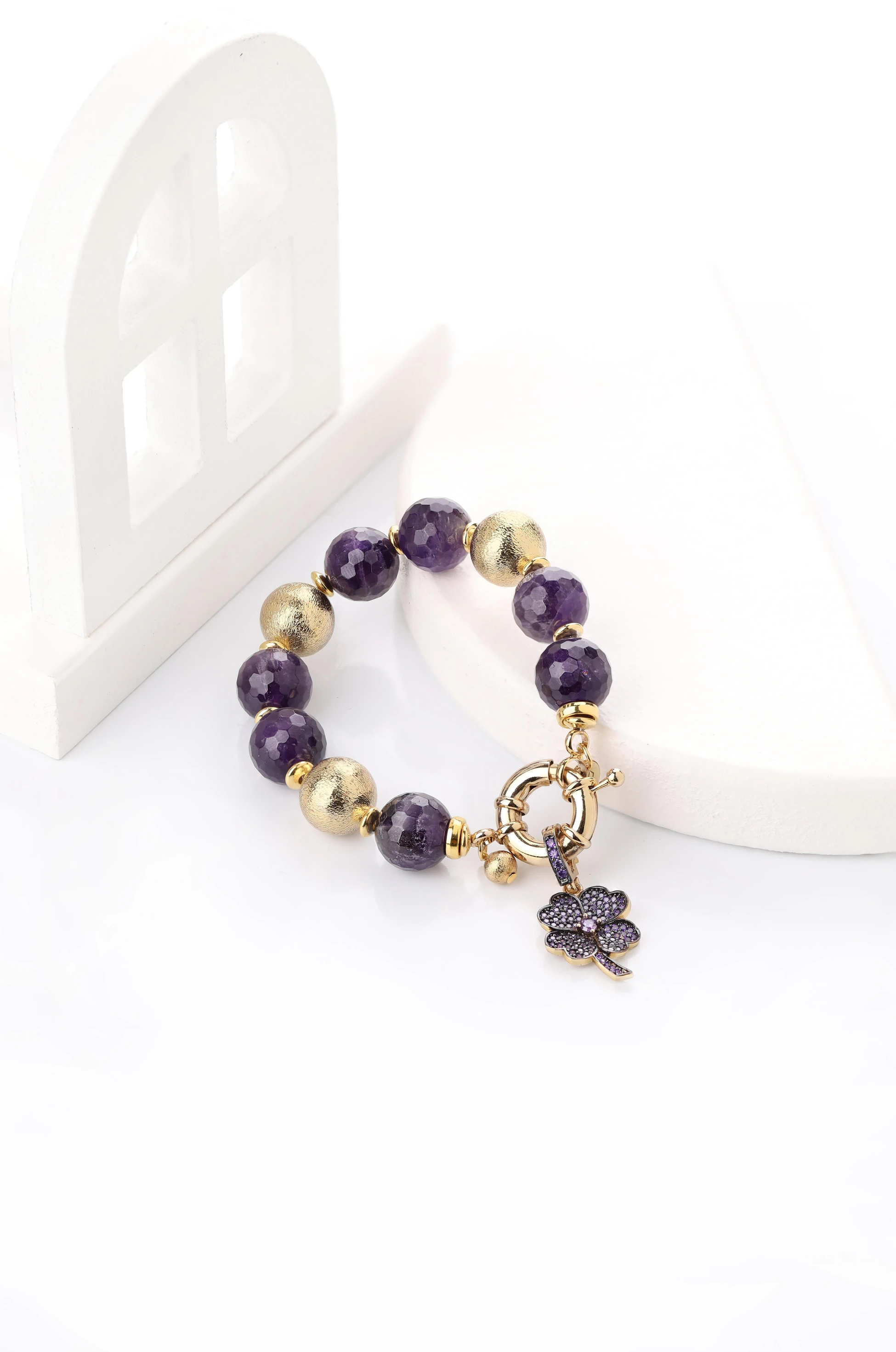 Ametist Çiçek Bileklik