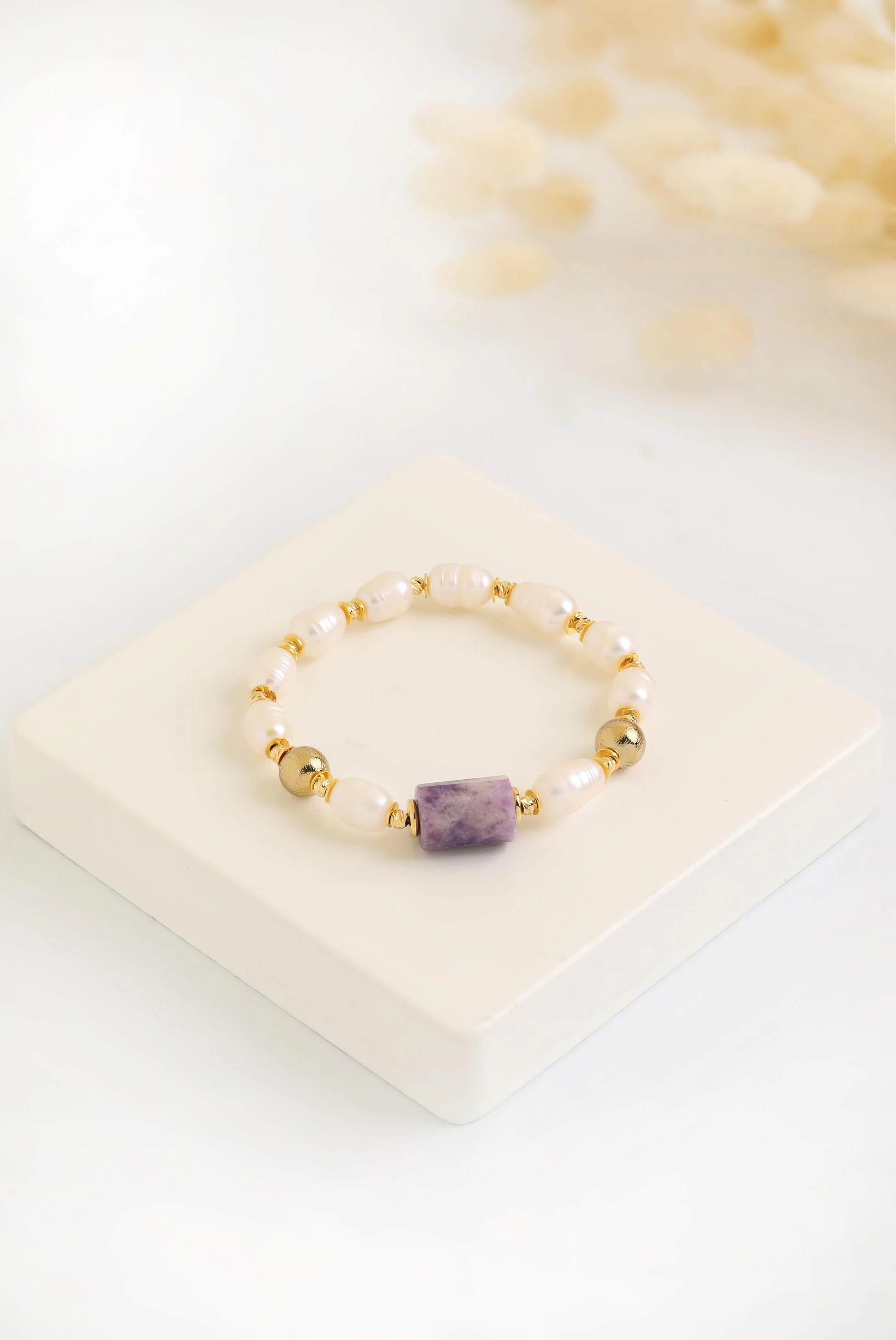 Ametrin & İnci Bileklik