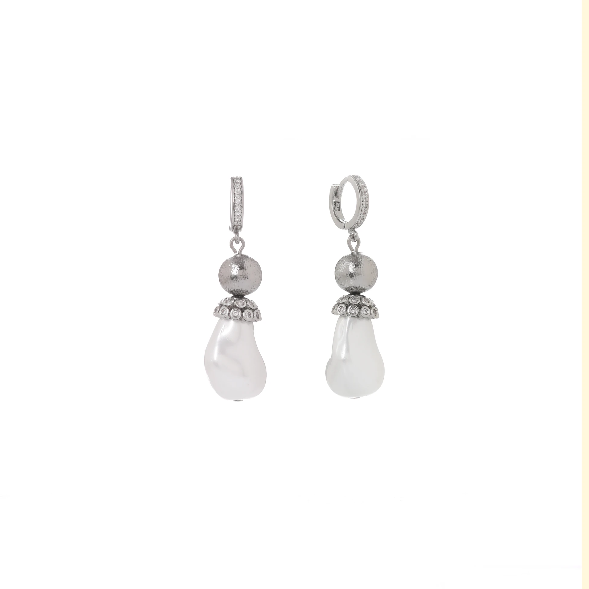 Amorf Mayorca İnci Küpe