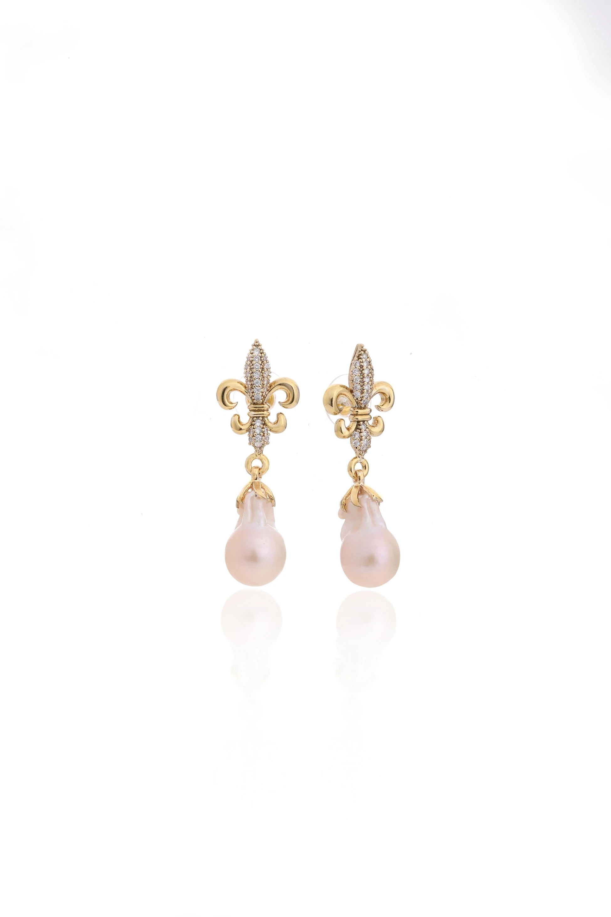 Barok İncili Zambak Küpe