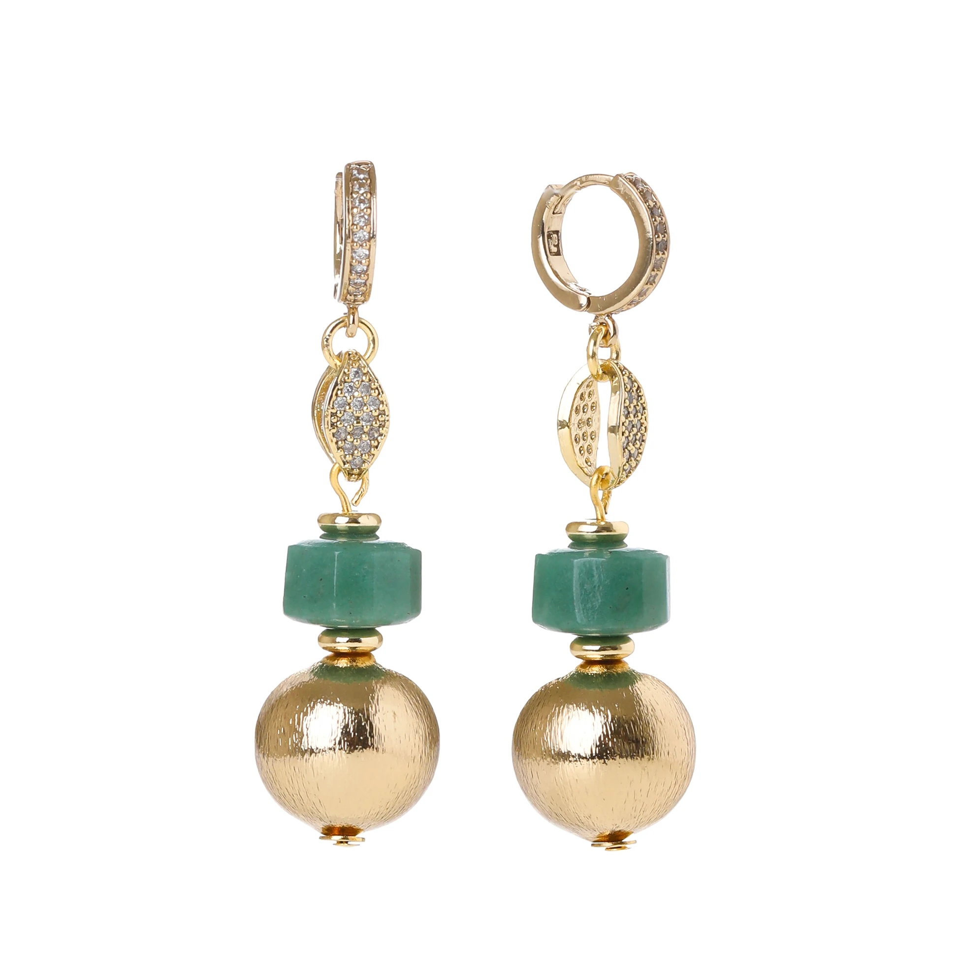 Doğanın Kalbi Aventurin Taşı Küpe