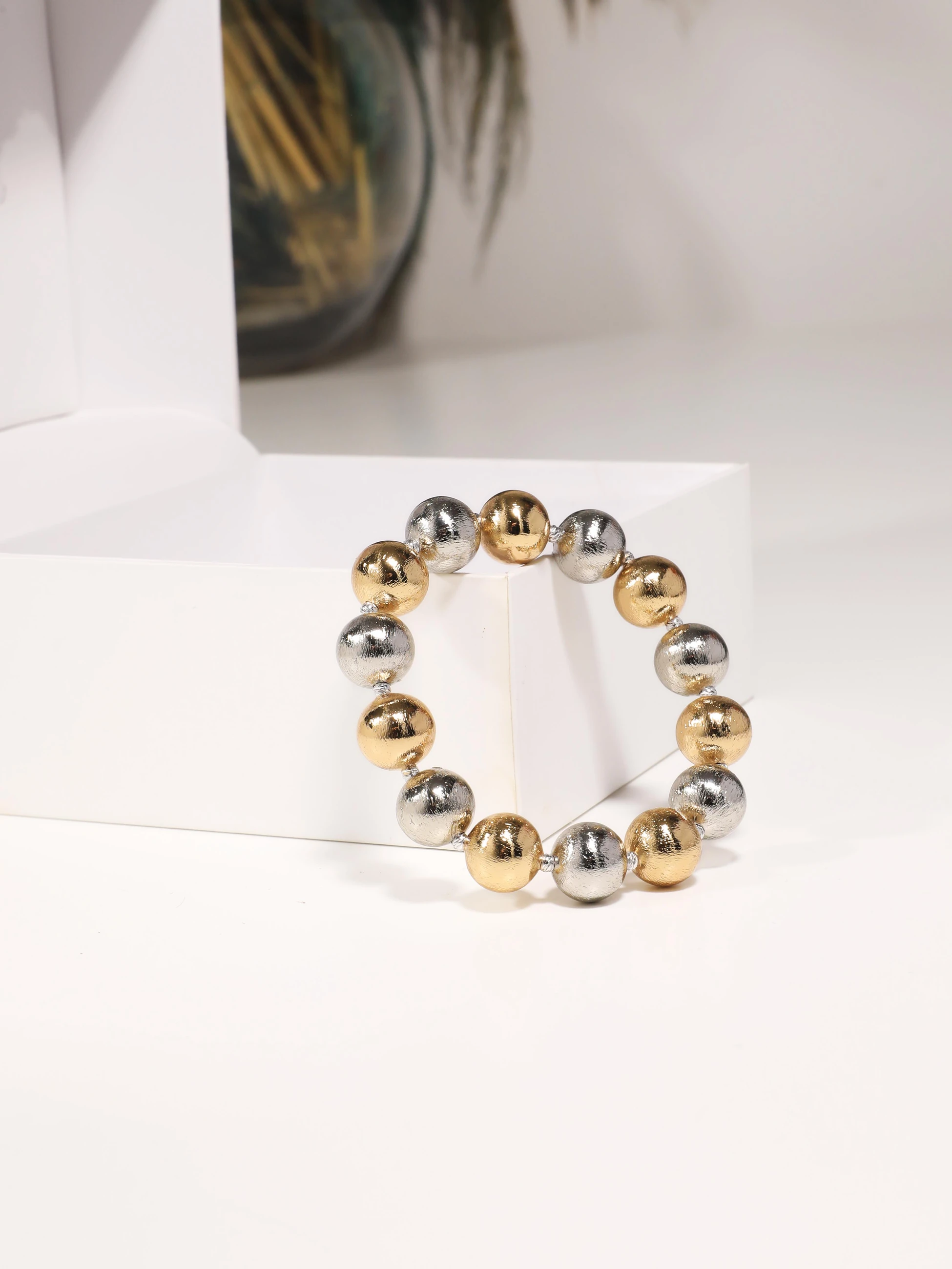 Gold & Gümüş Top Bileklik Büyük Boy