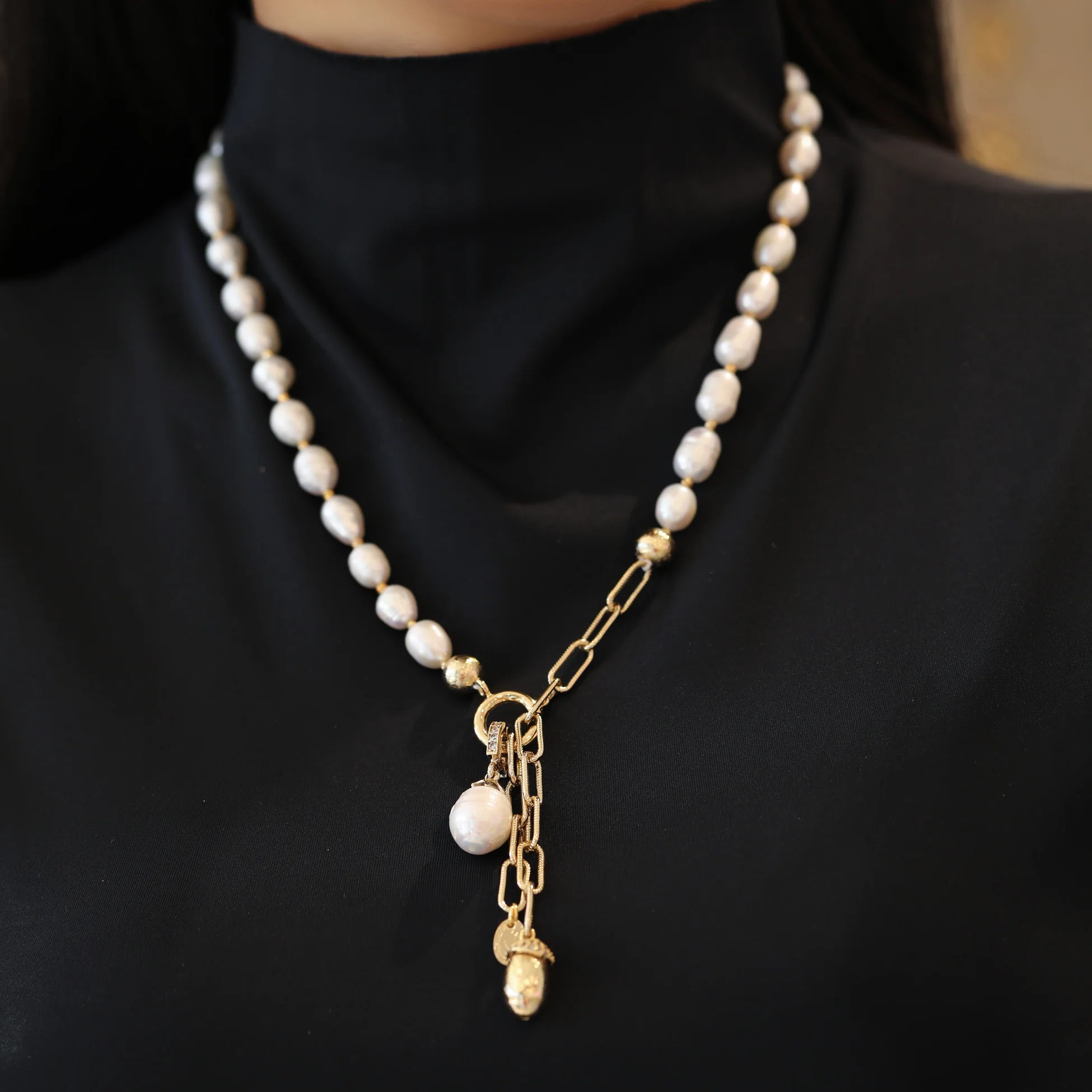 Goldline Pearl Kolye