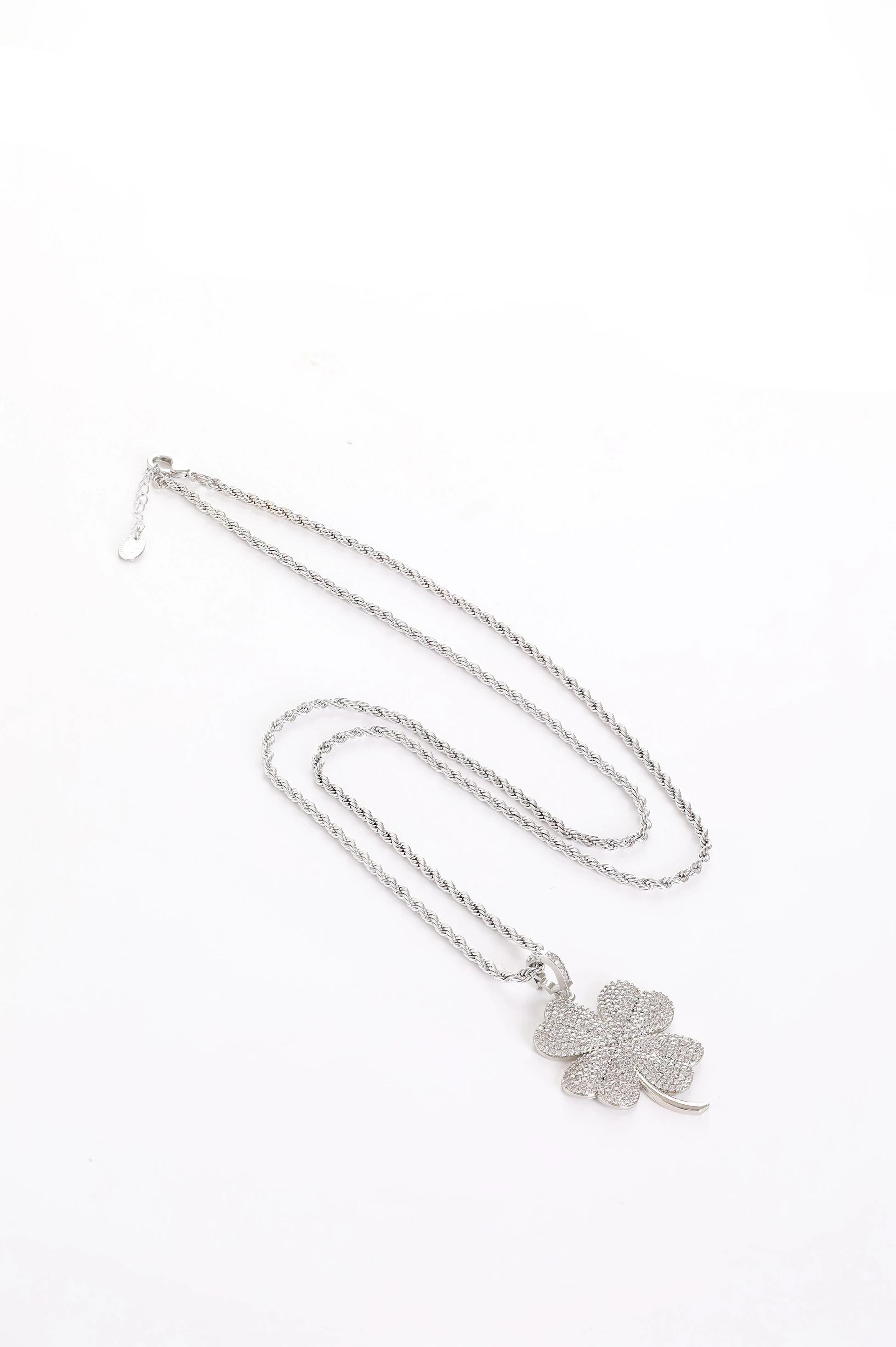 Gümüş Renk Yonca kolye