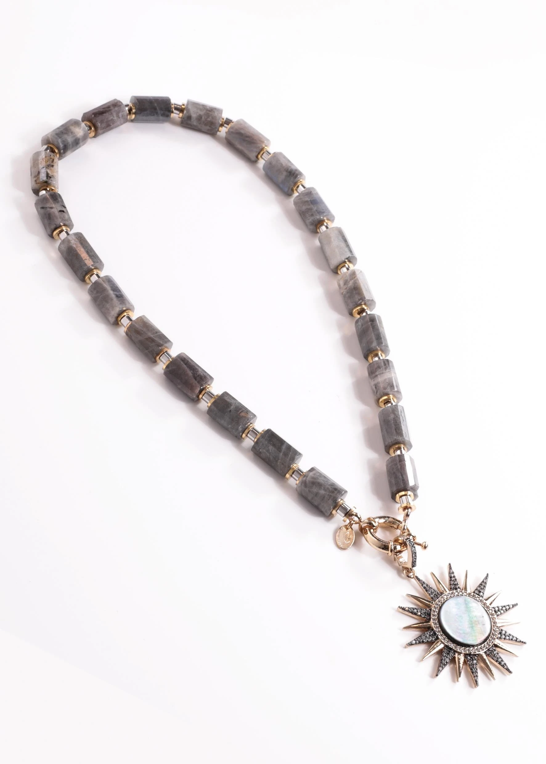 Güneş Uçlu Labradorit Kolye