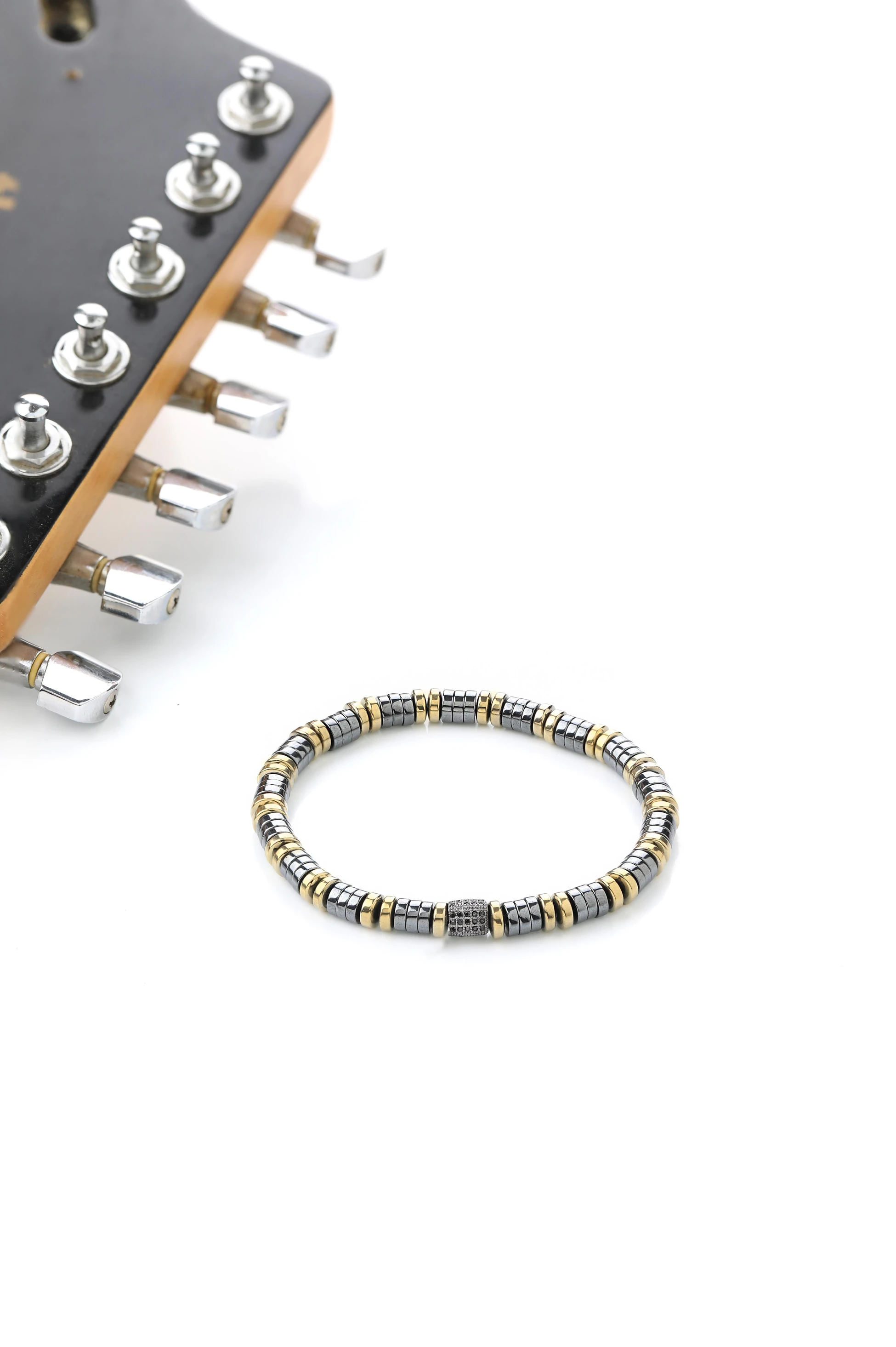 Hematit Taşı Silindir Erkek Bilekliği