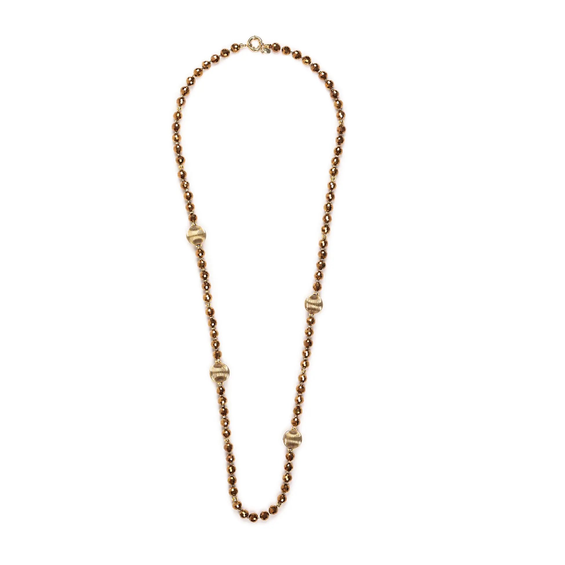 Kahverengi Kristal Kolye