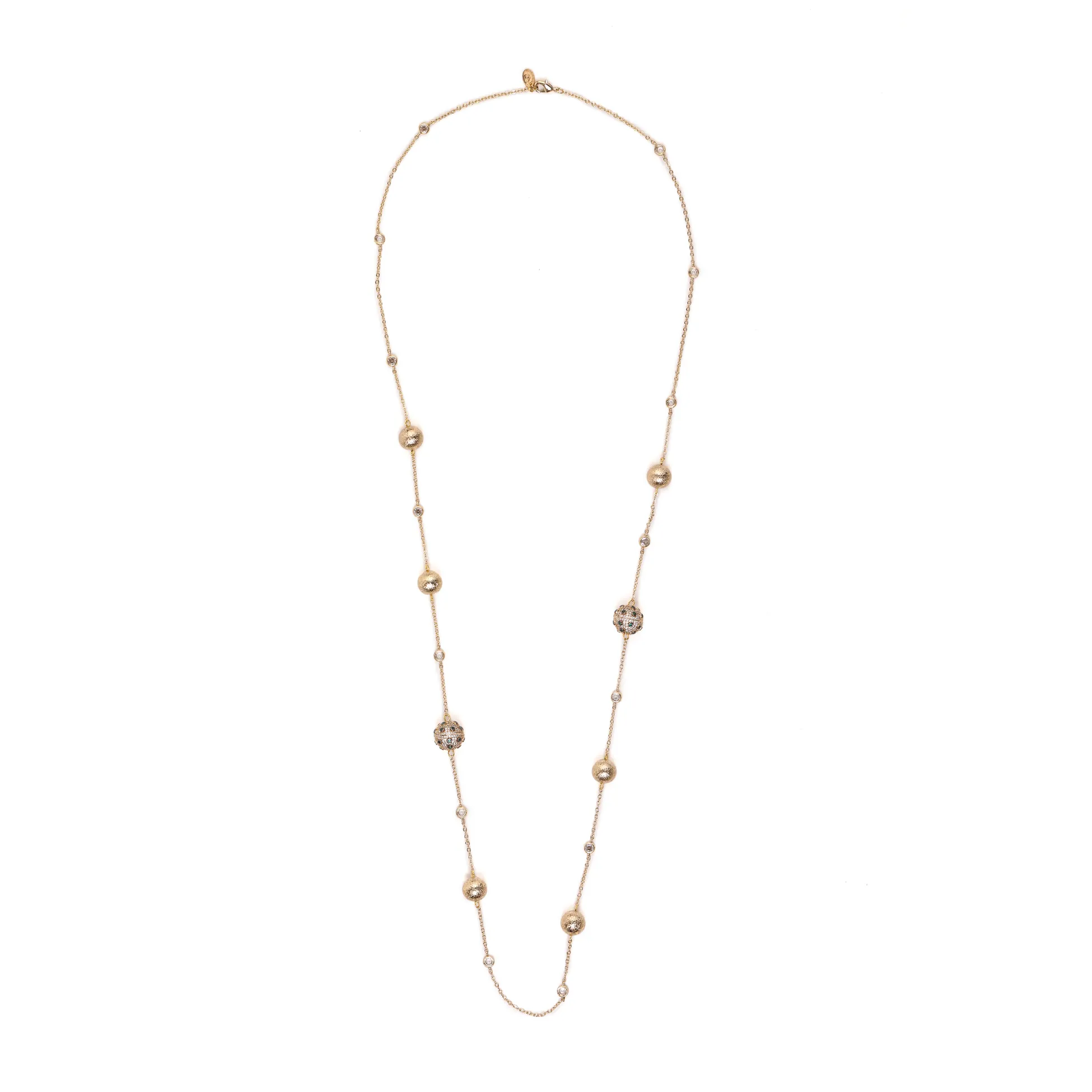 Taşlı Top Zincir Kolye