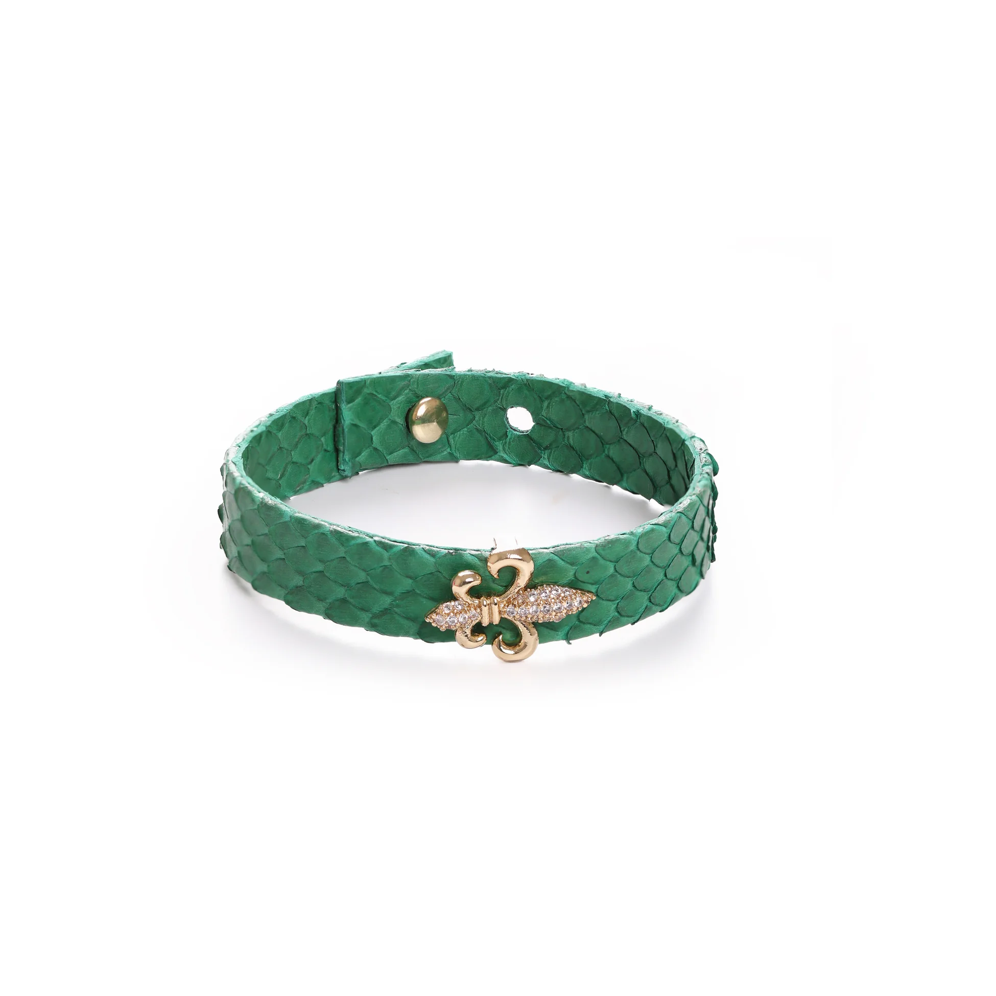 Zambak Yeşil Deri Bileklik