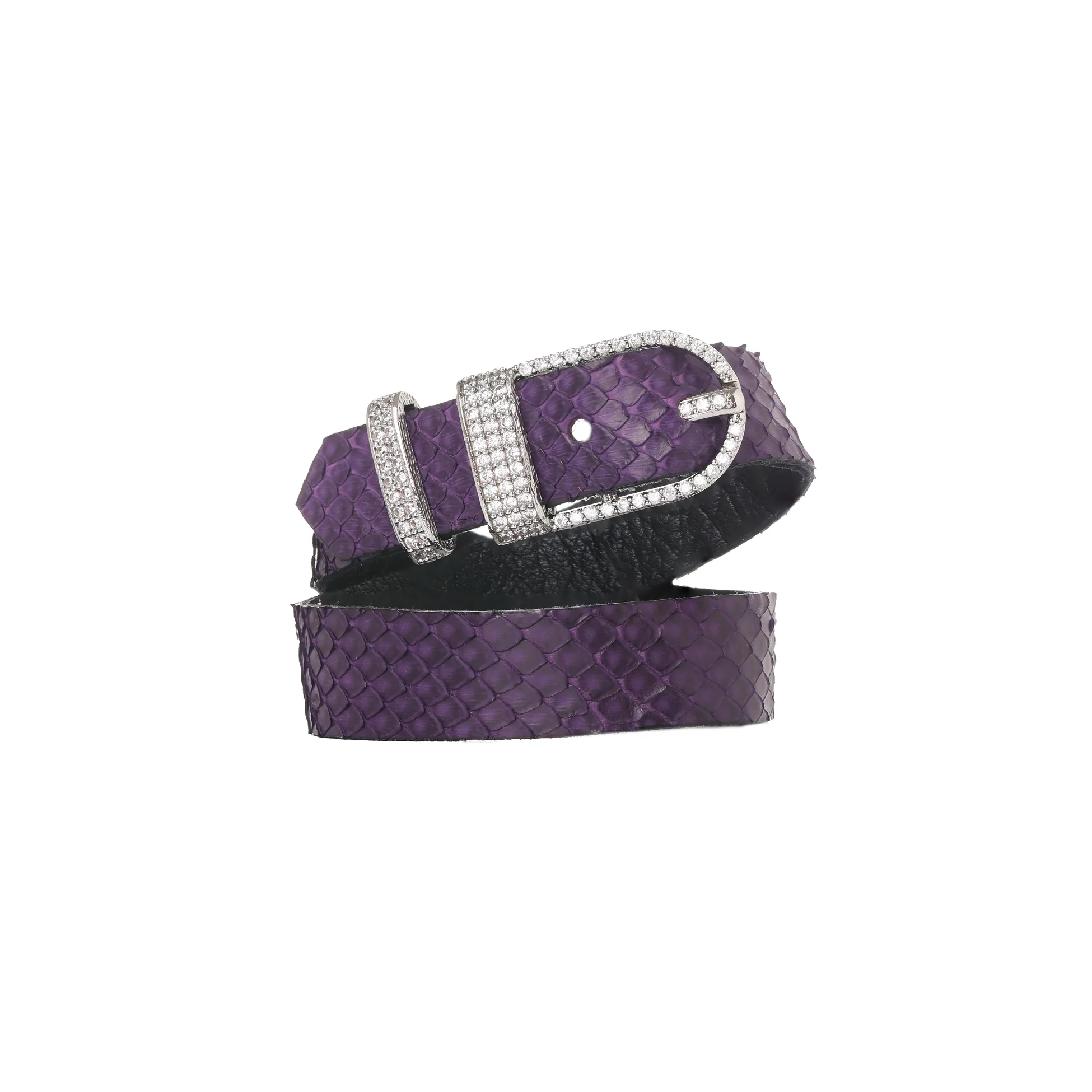 Kemer Tokalı Mor Deri Bileklik