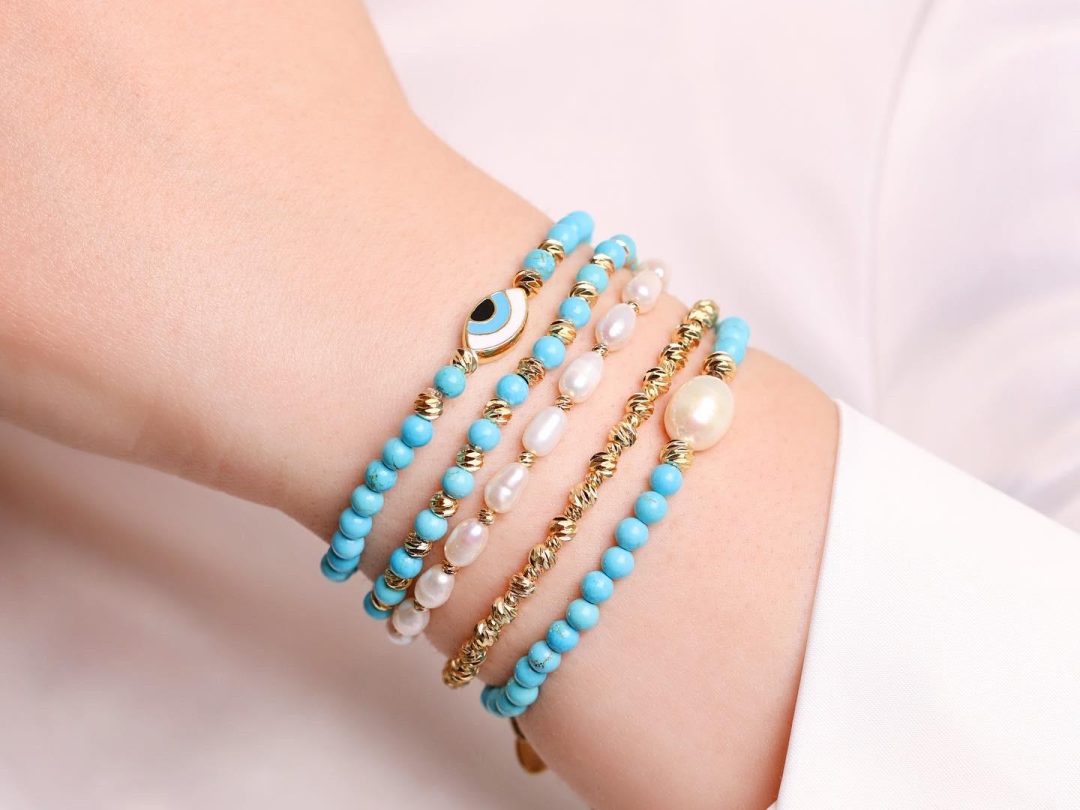 Turkuaz İnci Bileklik Kombini