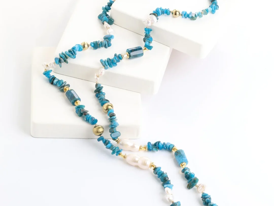 Apatit Taşı Barok İncili Kolye