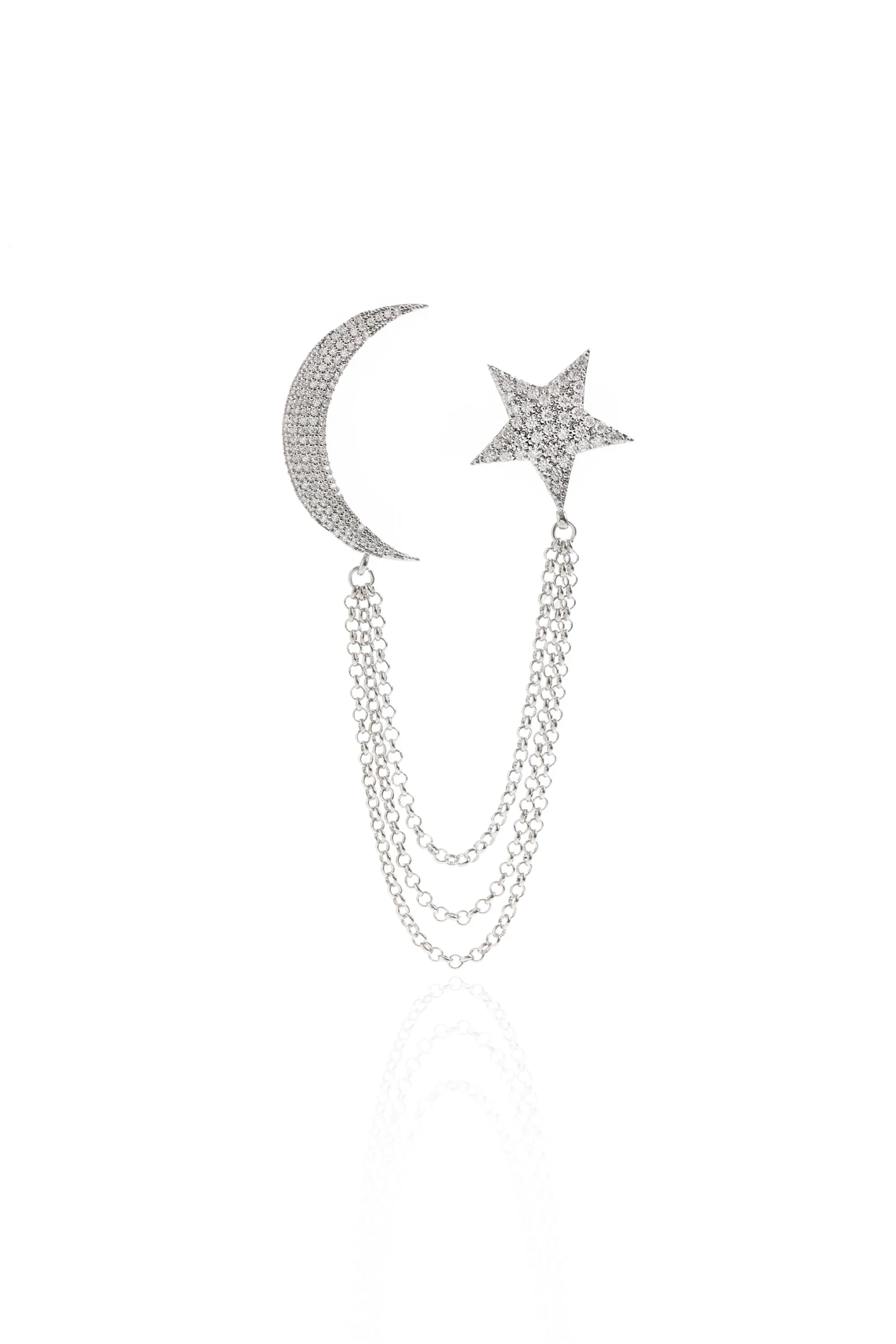 image_1950 Ay Yıldız Zincirli Broş - Görsel 1