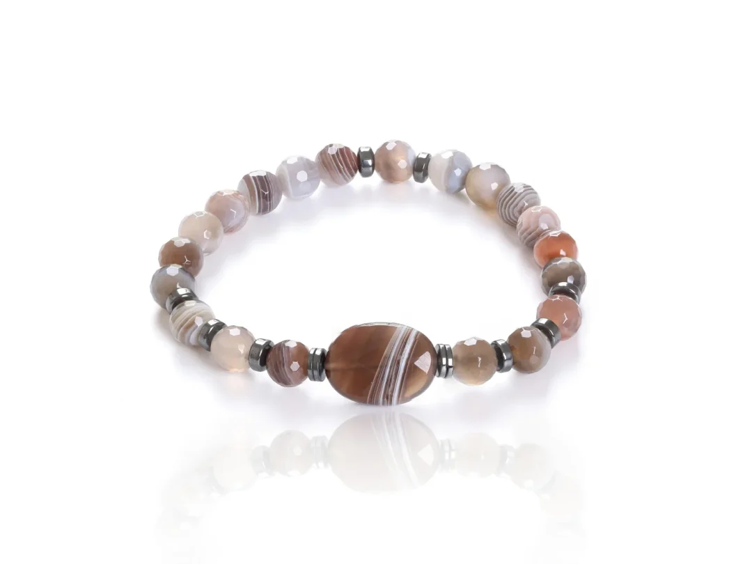 Bostwana Akiği Taşı Erkek Bileklik