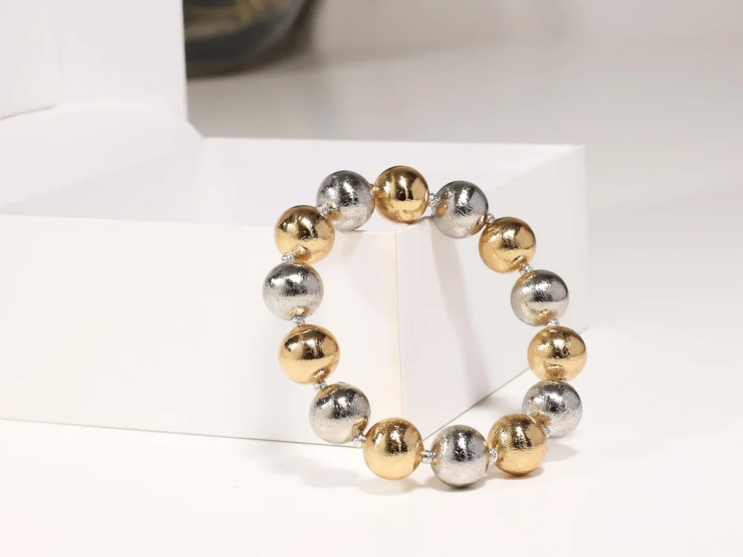 Gold & Gümüş Top Bileklik Büyük Boy