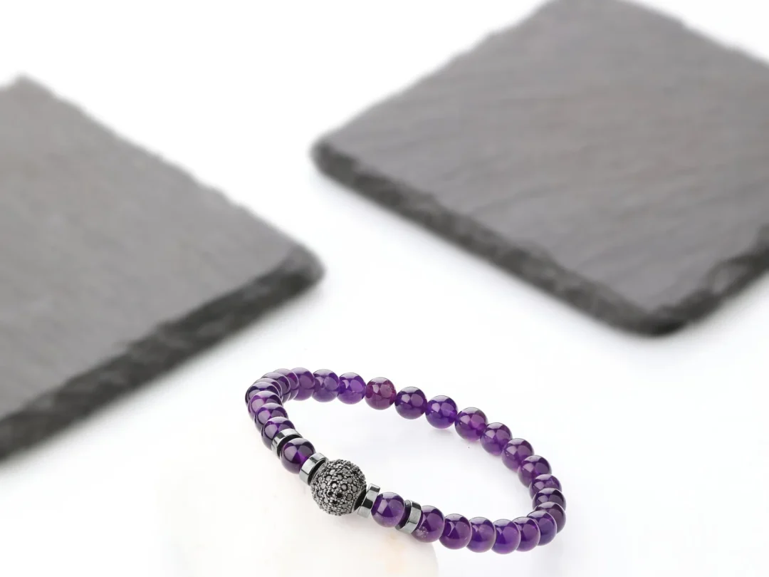 Ametist Taşı Erkek Bileklik