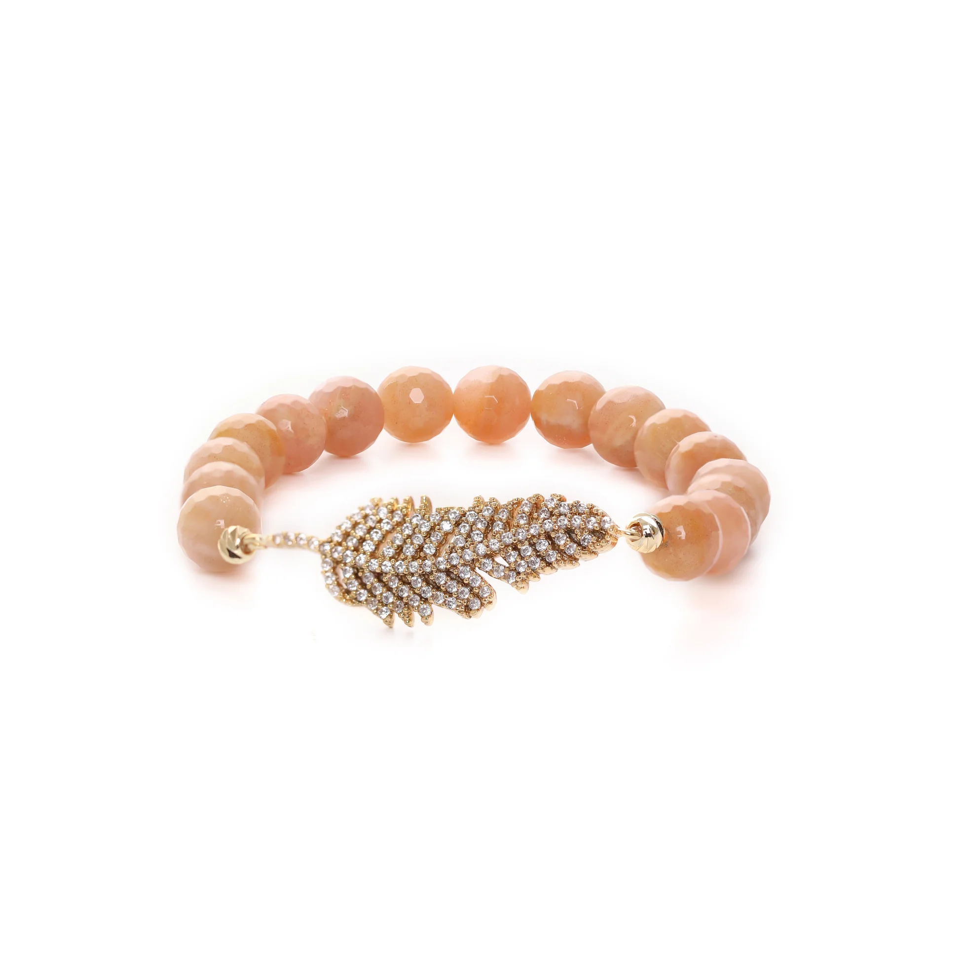 image_1950 Güneş Taşı Yaprak Bileklik - Görsel 1