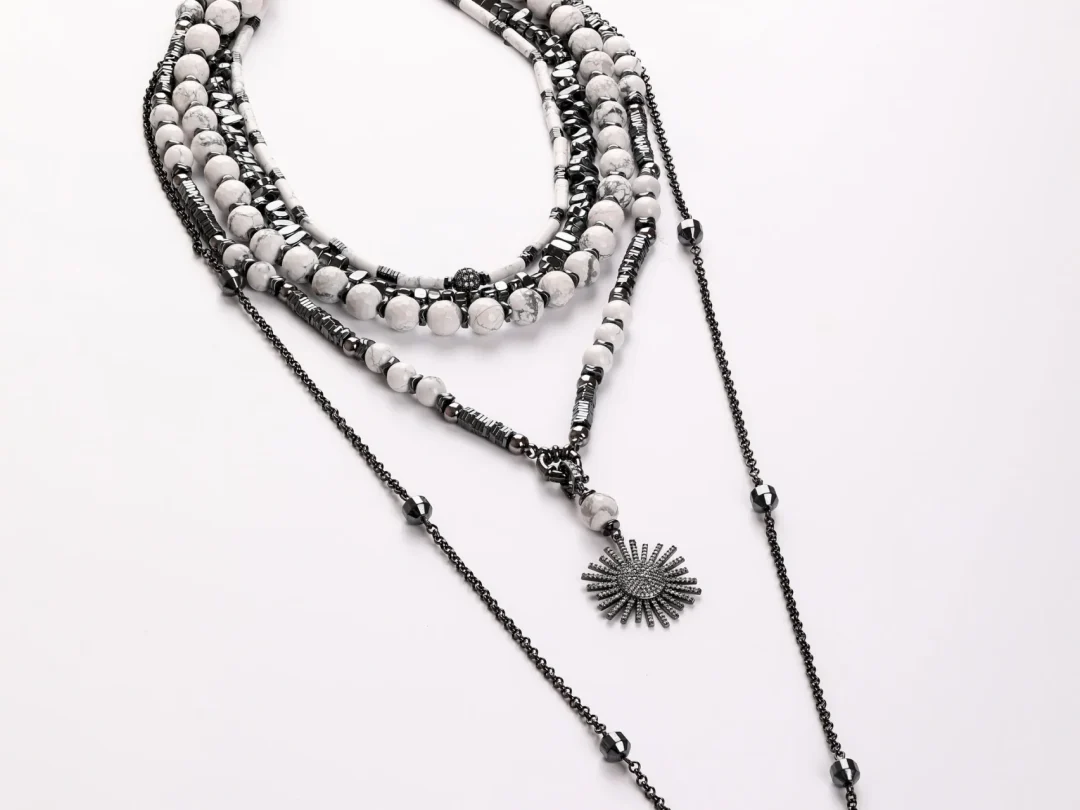 Hematit & Havlit Taşı Kolye