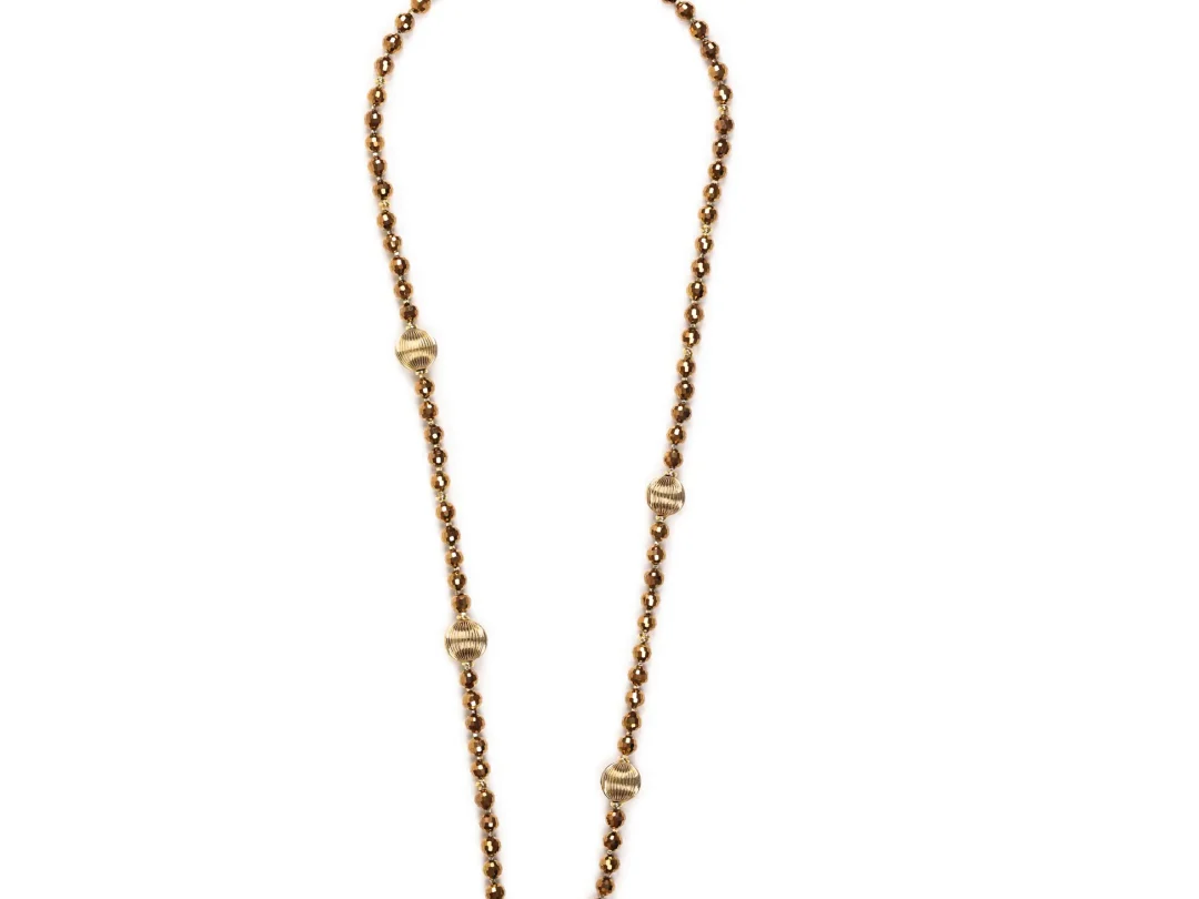 Kahverengi Kristal Kolye