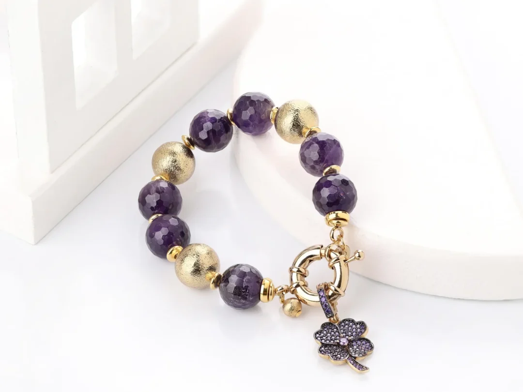 Ametist Çiçek Bileklik