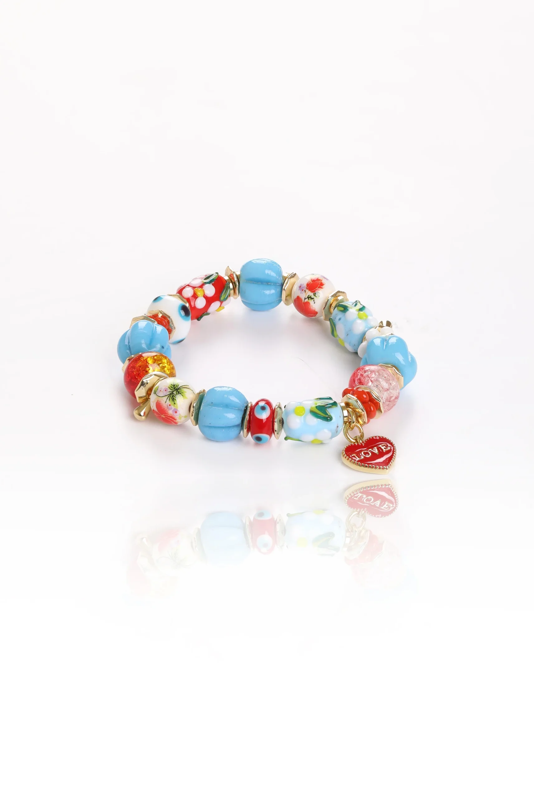 image_1950 Murano Nazar kalp bileklik - Görsel 1